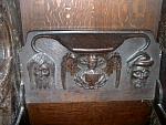 St Mary and St Nicholas church Beaumaris Anglesey early 16th century welsh misericords misericord misericorde misericordes Miserere Misereres miserikordie misericorden Misericórdia Misericordia miséricordes choir stalls Woodcarving woodwork pity seats Beaumaris s7.2.jpg